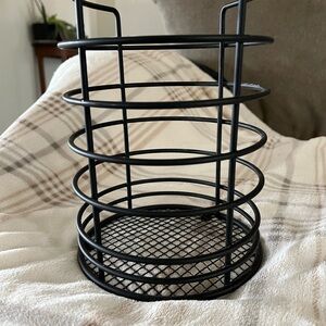 Black Metal Wire Basket. Measures 8 inches tall